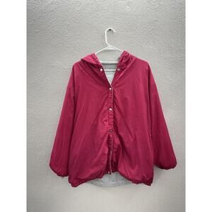 Womens Westside Connection Jacket Size Medium Reversable Hooded Button Up